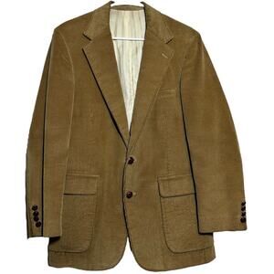 Vintage Vanjulian Corduroy Blazer Single Breasted Sport Coat Lined Brown 44"